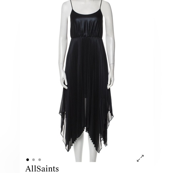 All Saints Dresses & Skirts - All Saints Beige Pleated Midi Dress